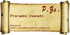 Preradov Zsanett névjegykártya